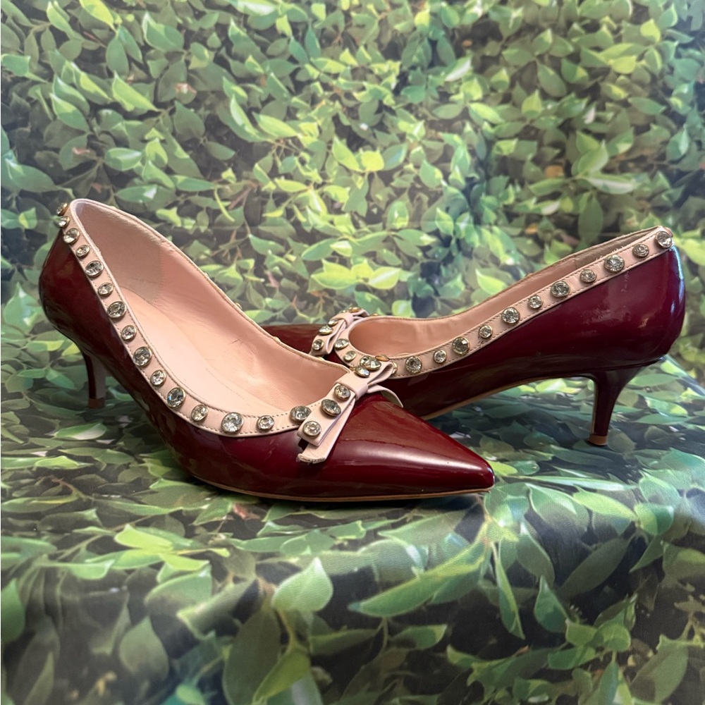 Kate Spade Burgundy Studded Heels